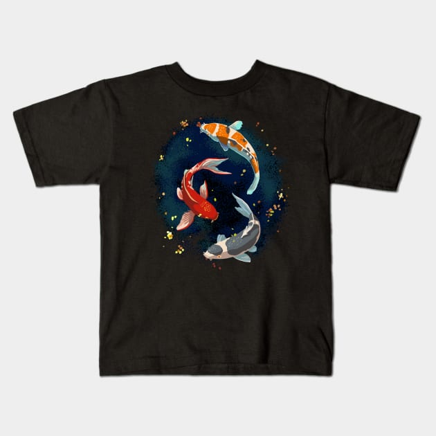 Japanese Koi Fish I Koi Carp Pond Japan Kids T-Shirt by Linco